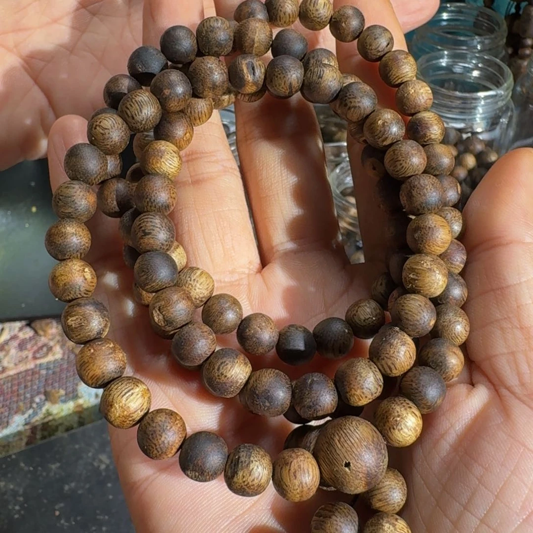 手串沉香海南乌身老料07规格20.7克