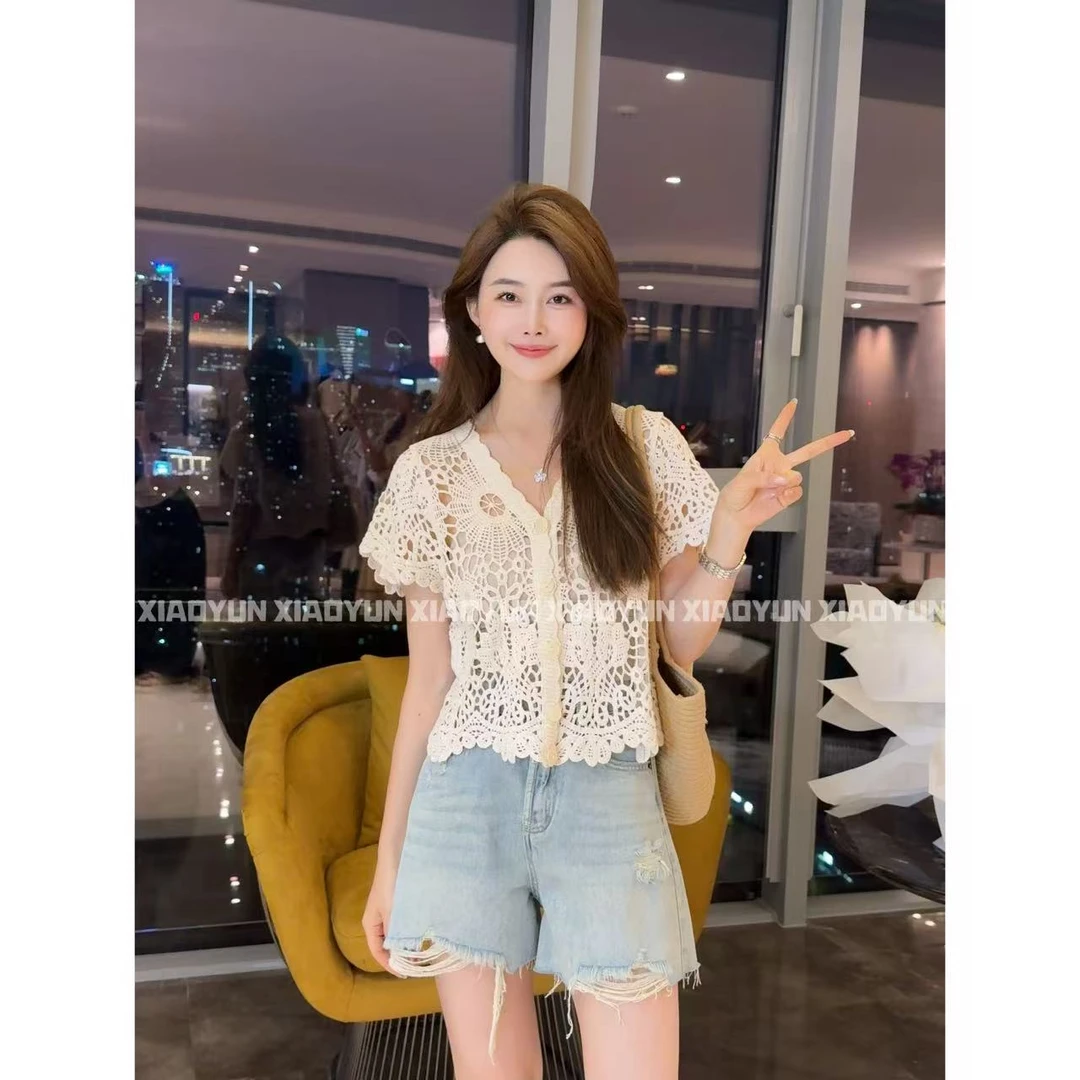 法式镂空开衫 小允姐姐2025新款时尚气质高级法式镂空开衫