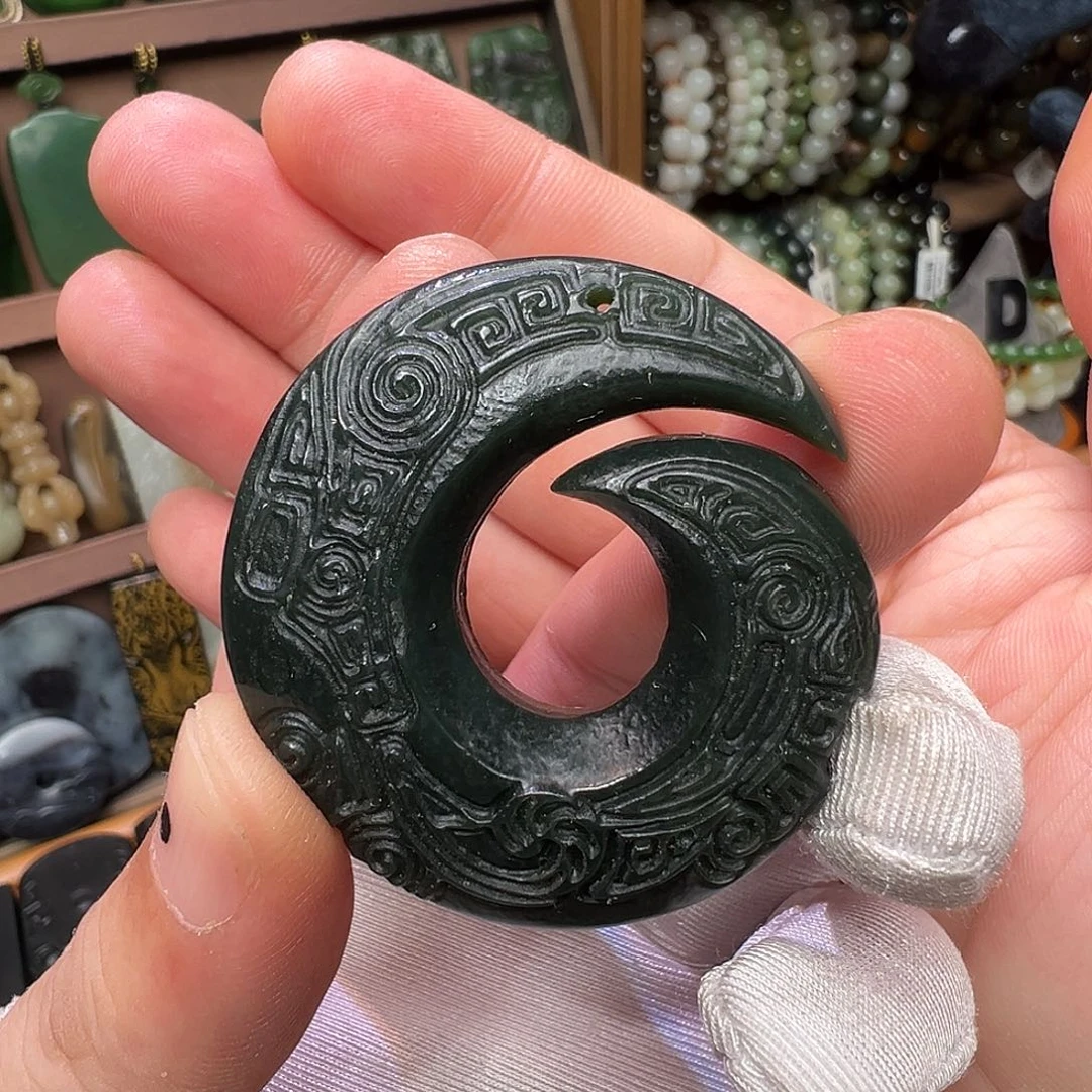 和田玉未镶嵌颈饰镯芯料时来运转吊坠48/12mm福利13