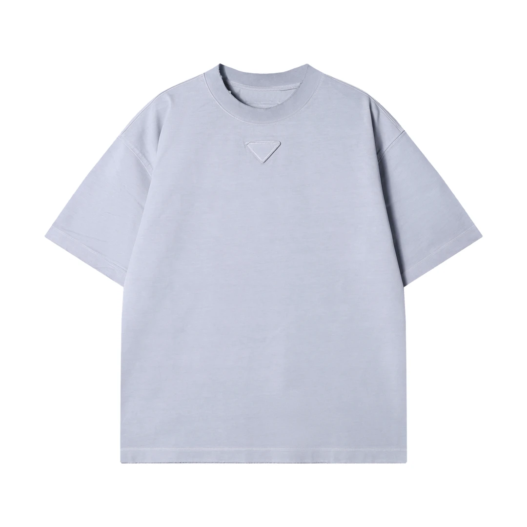 夏季新款时尚个性美式简约倒三角圆领短袖T恤百搭潮流宽松上衣