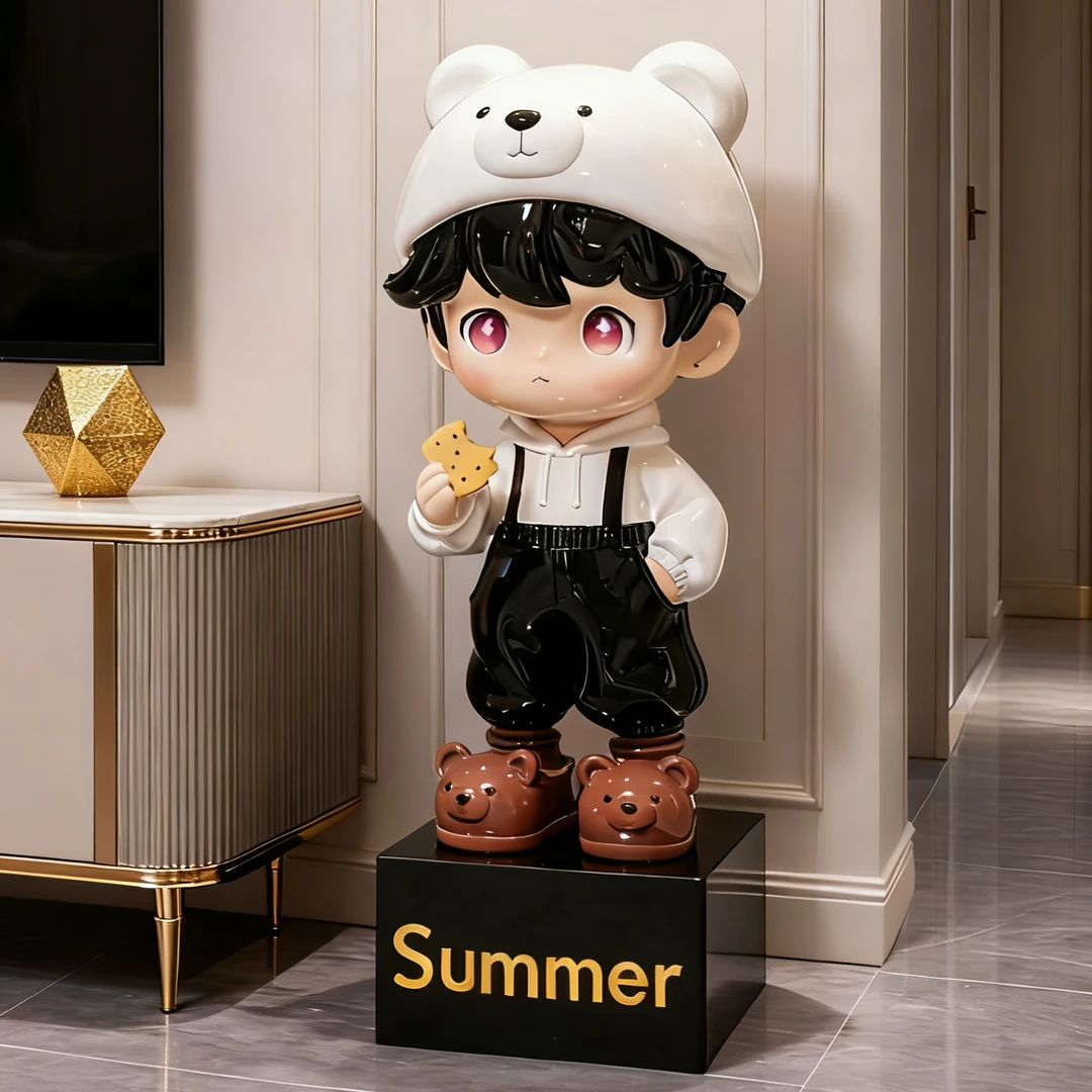 暴力网红熊客厅家居电视柜装饰品落地摆件卡通潮玩男孩大号存钱罐