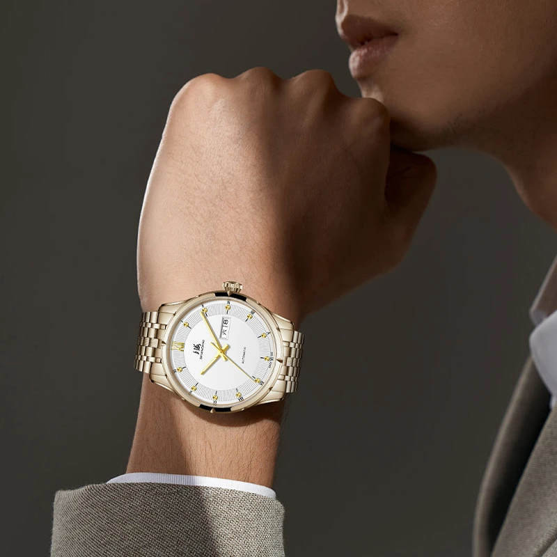 【上海70周年庆典】上海手表男款防水全机械表网红男士气质女表3112