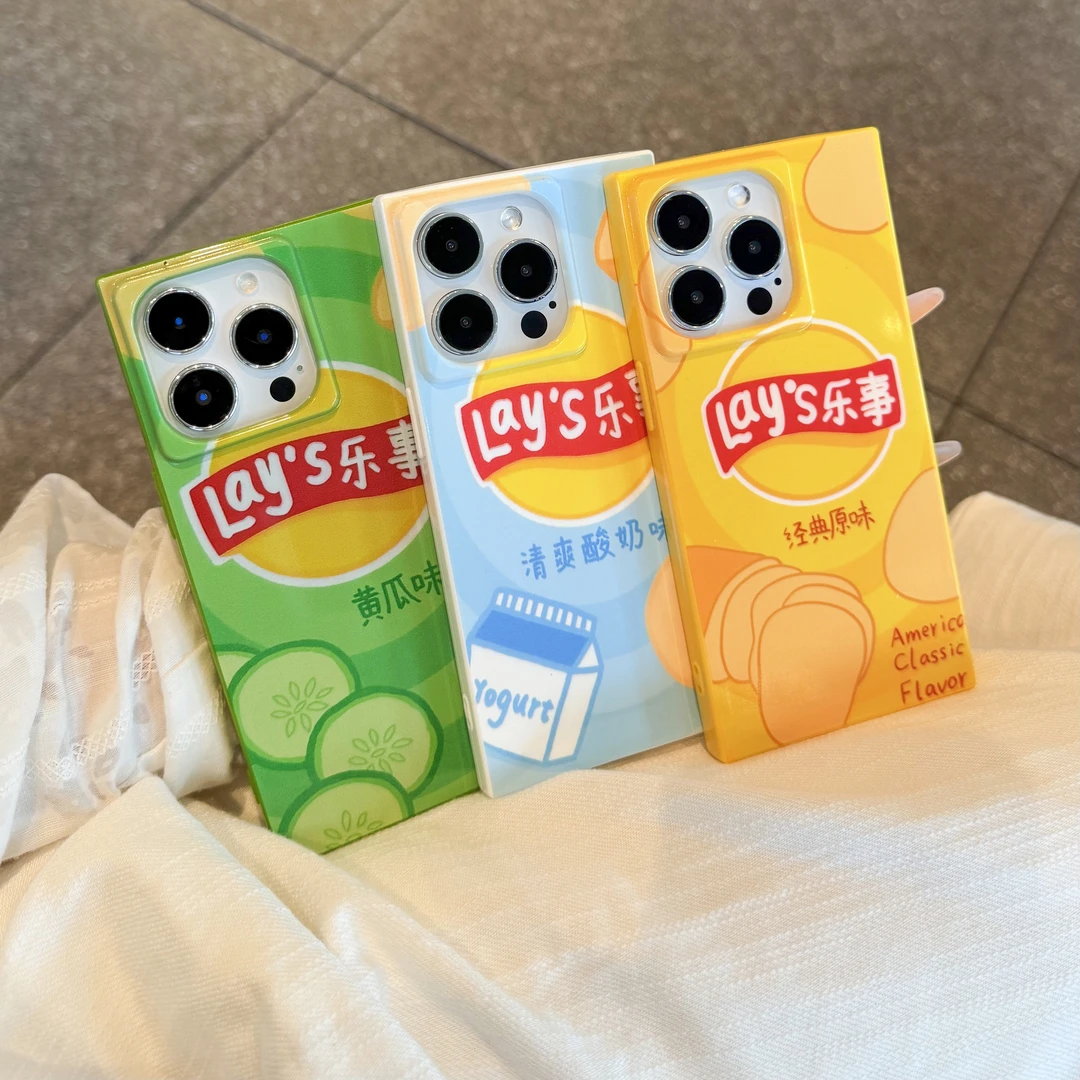 GGBond多味乐事薯片适用iPhone16方块手机壳14苹果15promax创意13