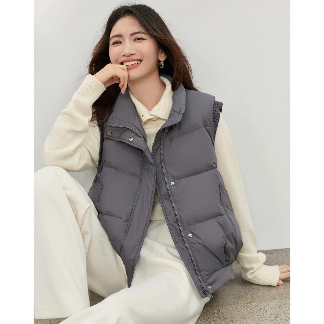 【商场同款】朗文斯汀简约通勤无袖立领羽绒服DTMA4510A12756