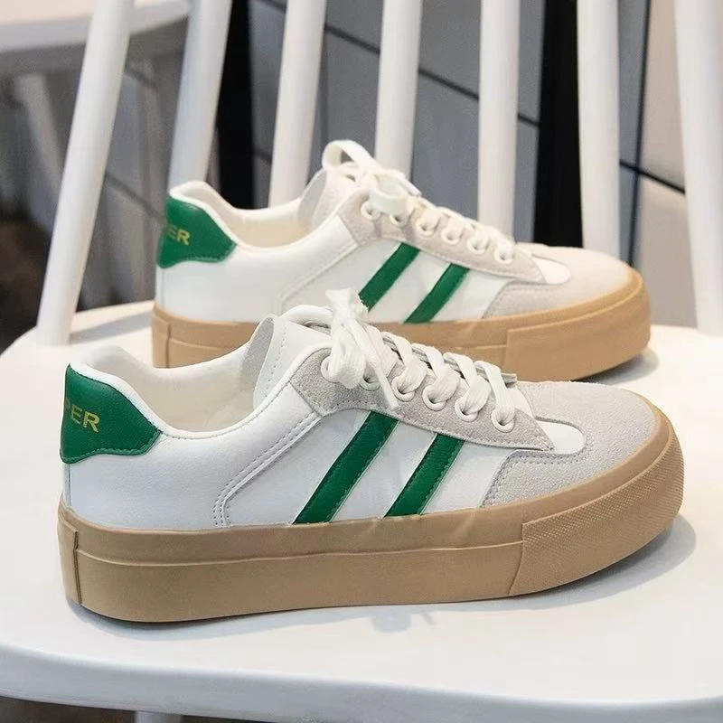 66-605  米绿百搭小白鞋春季新款女鞋小众休闲板鞋爆款运动鞋单鞋