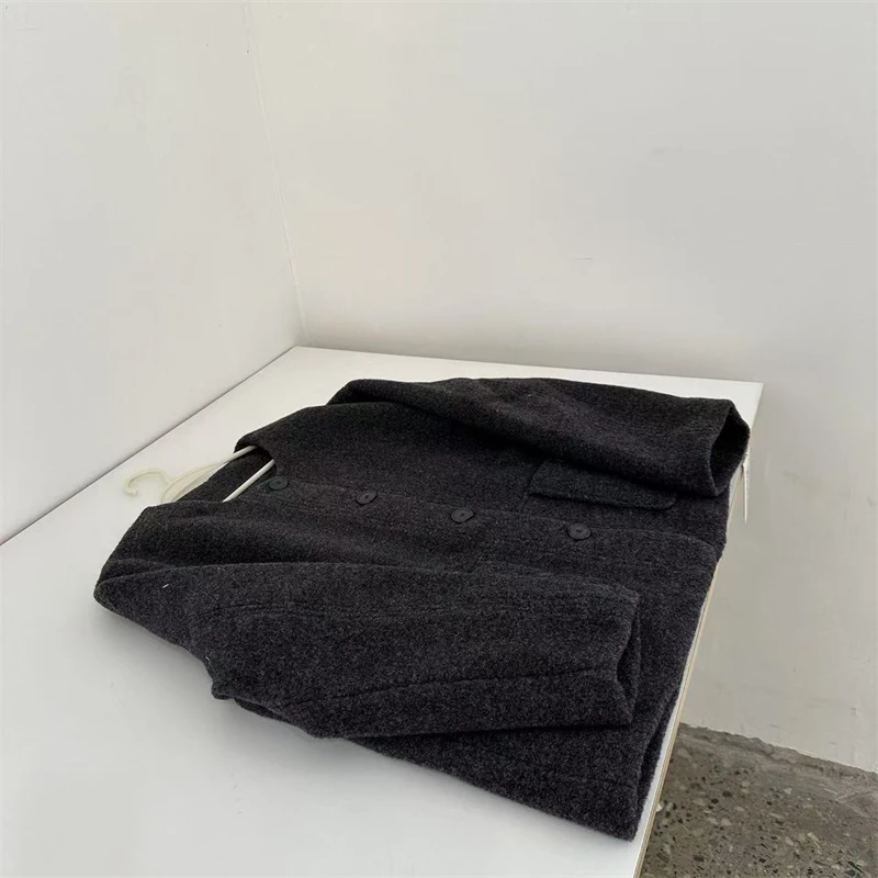 清9219圆领灰色毛呢外套    NO.退NO.换