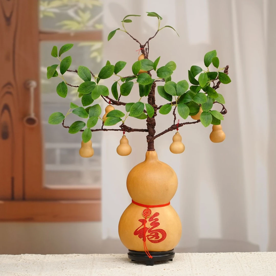 居家葫芦摆件发财树吉祥寓意家居装饰玄关电视机旁落地摆件