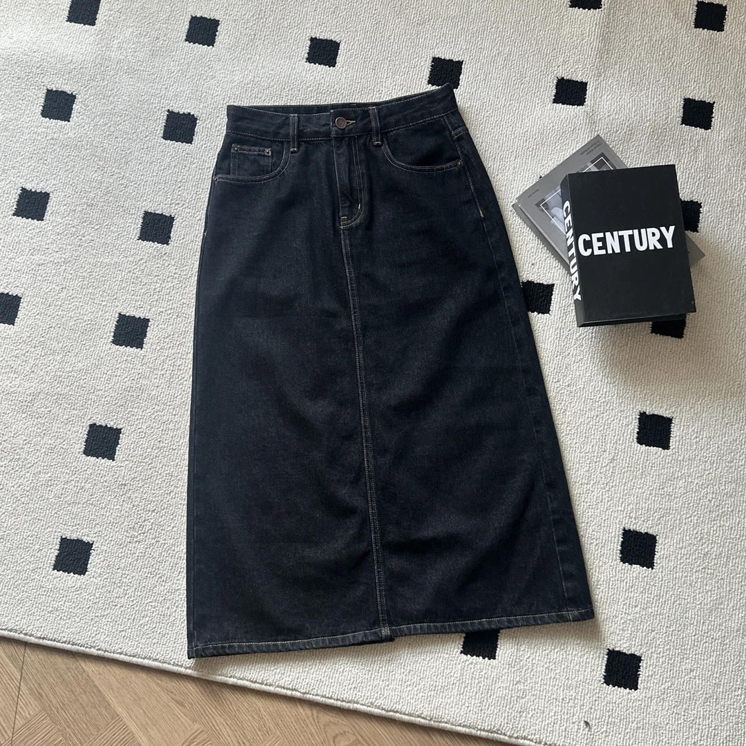 【米可家】早秋显瘦显腿直无弹牛仔半身裙9821