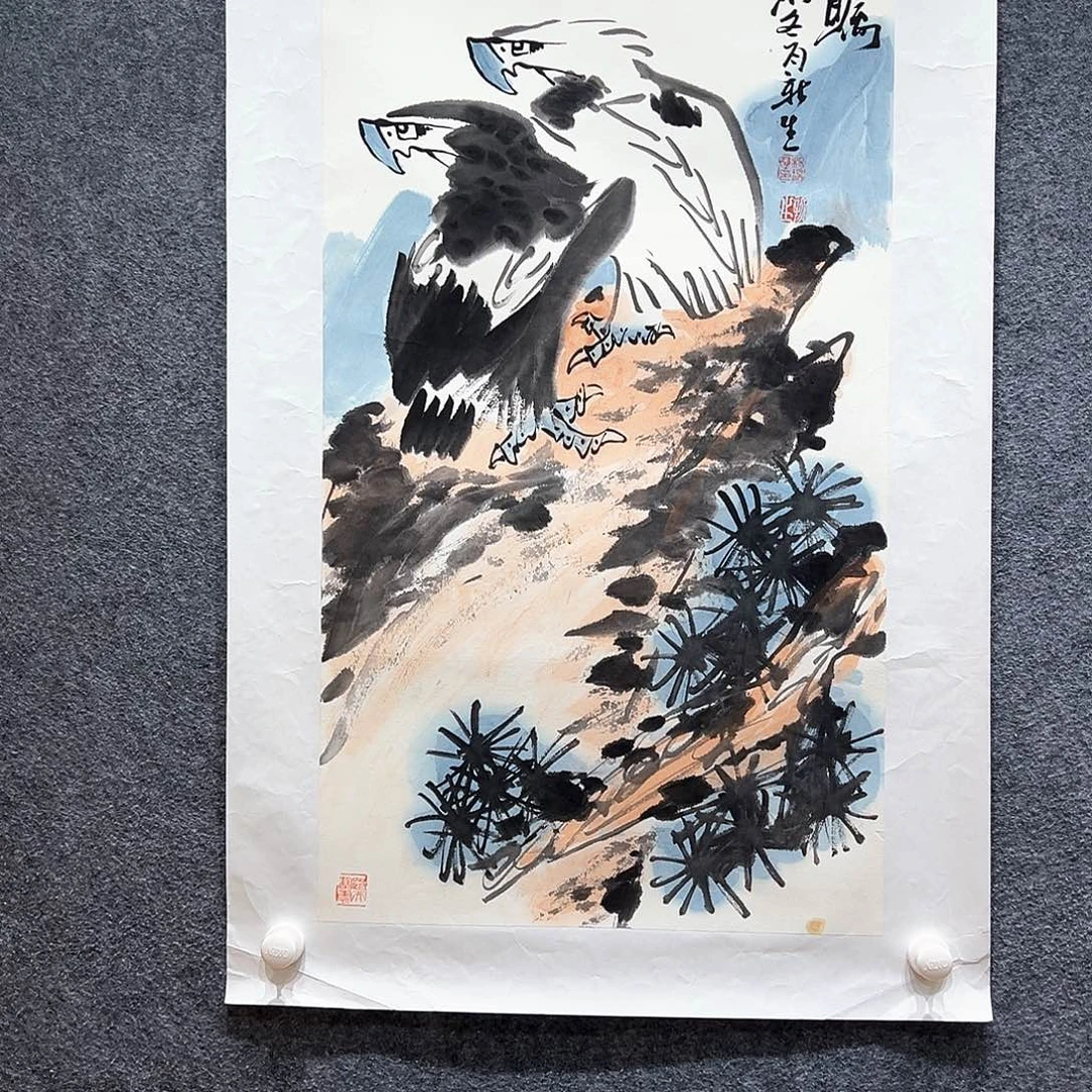 国画纯手绘画心原创