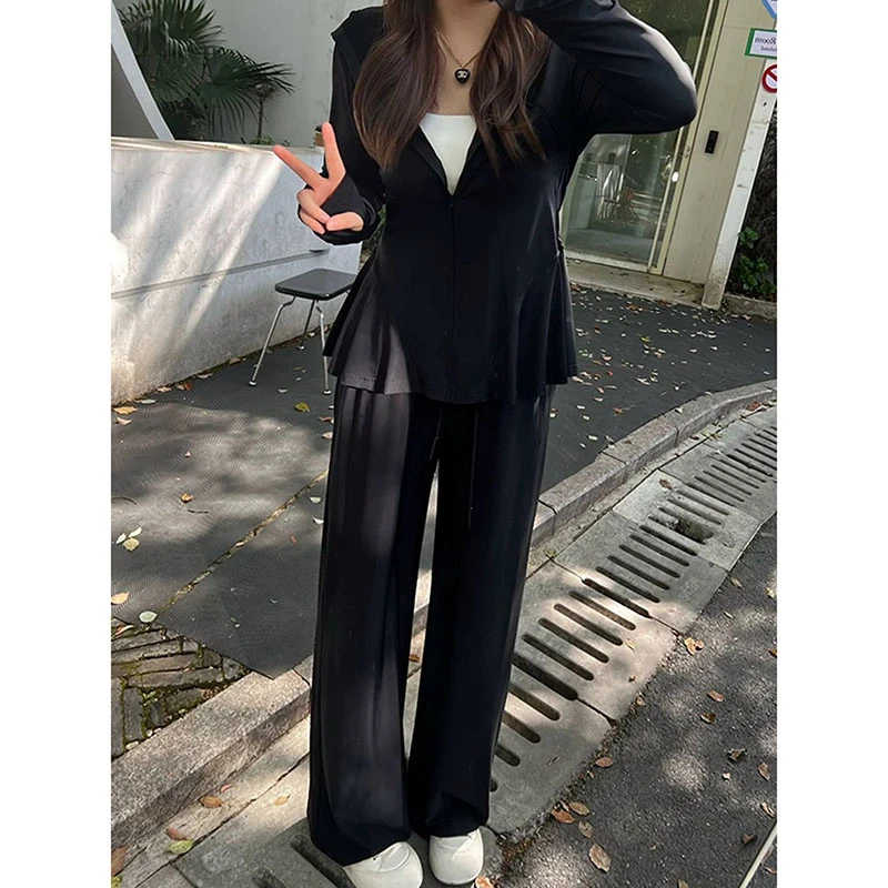 【慧雯儿微胖定制】夏季显瘦休闲运动防晒套装两件套女