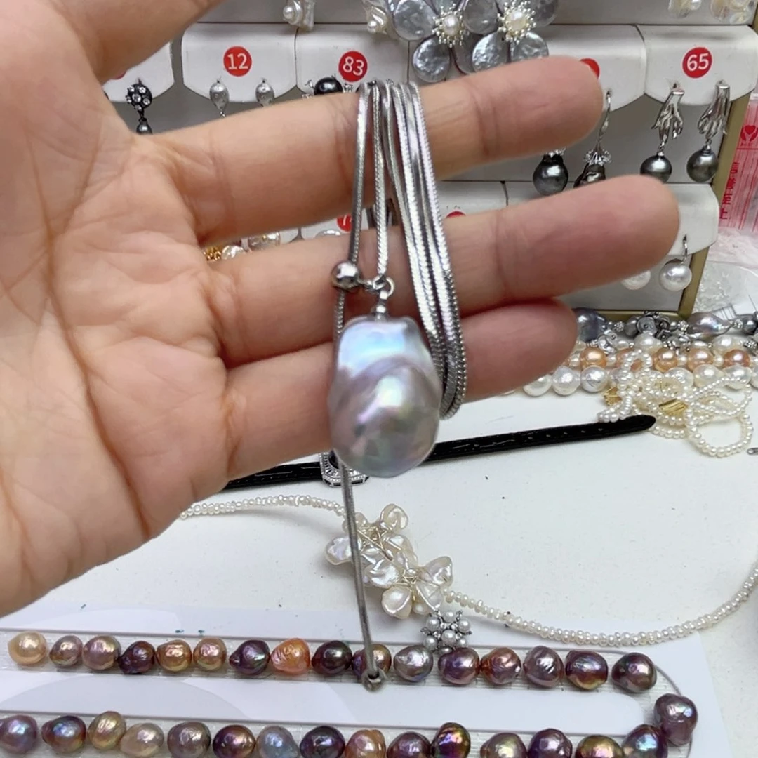 淡水珍珠毛衣链未镶嵌宝**ゝ