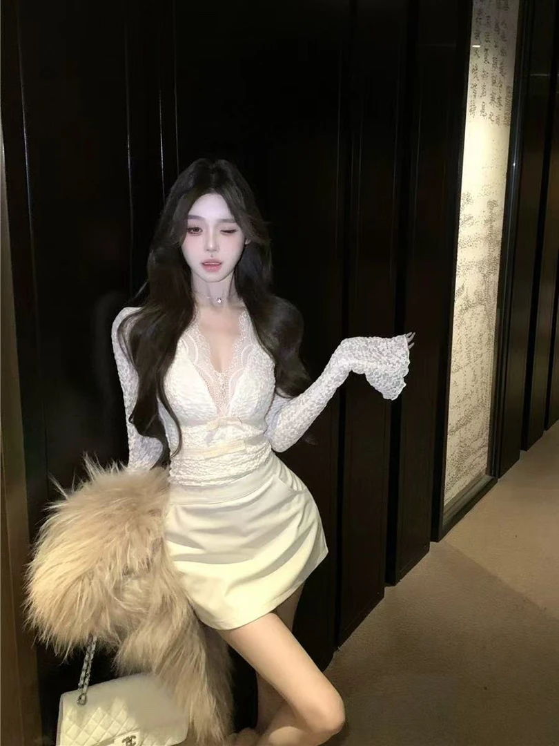 JUJU 法式连衣裙女2024秋冬新款千金风miu系穿搭气质抹胸裙子