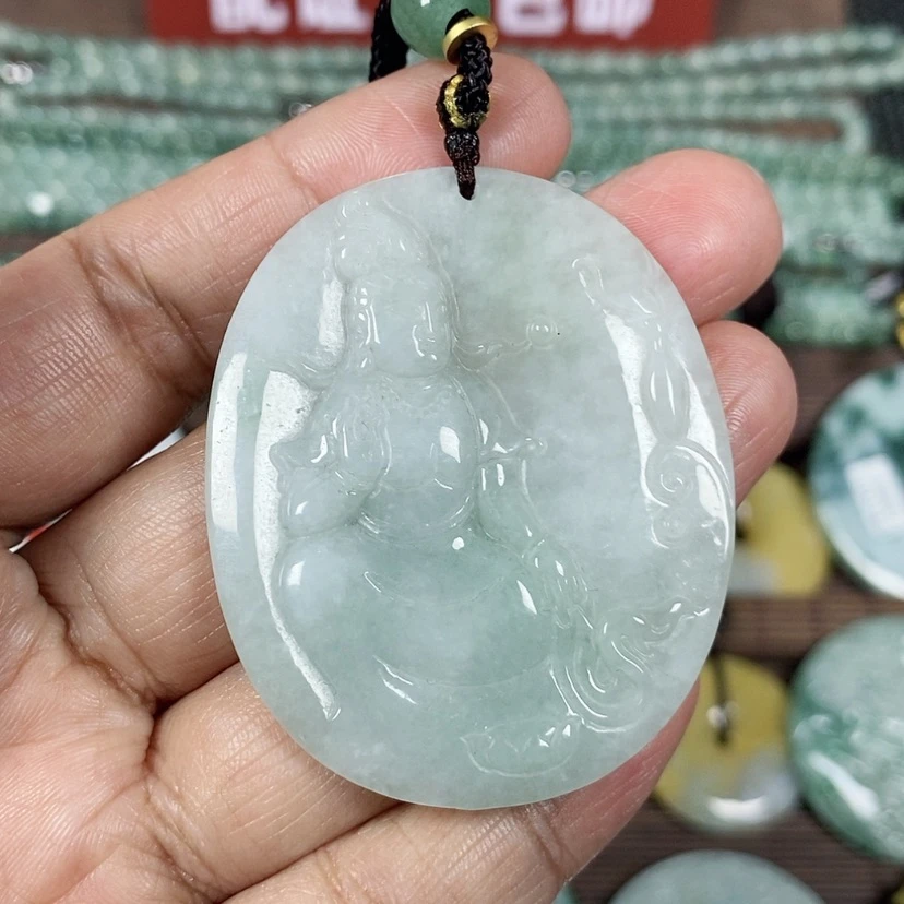 【闪购商品】翡翠颈饰未镶嵌玉吊坠翡翠玉虞美人图