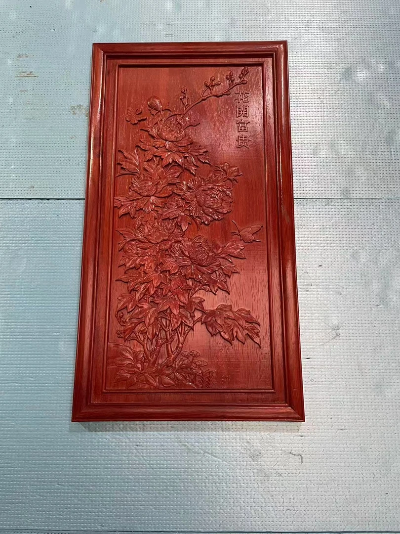 绍氏紫檀花开富贵挂画