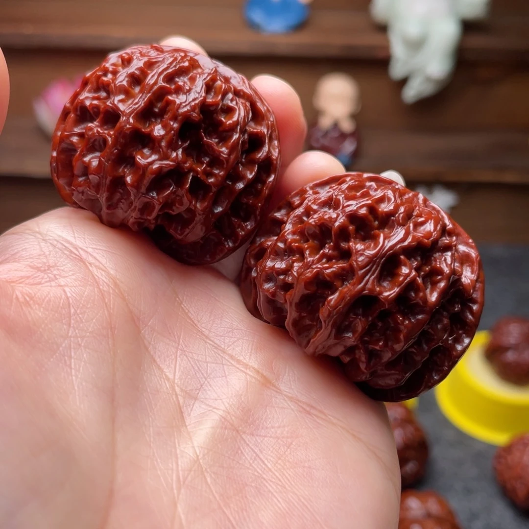 吊坠文玩核桃文玩核桃 手把件 苹果圆 42