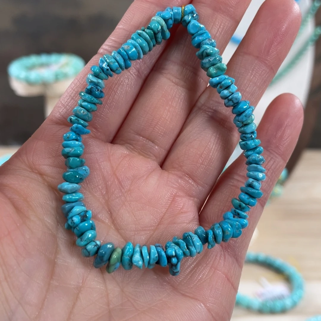 绿松石未镶嵌套链5+藏扣手串