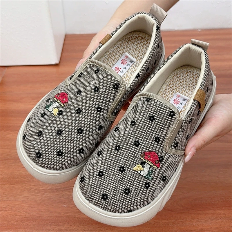 秋季新款一脚蹬老北京布鞋轻便舒适休闲女鞋软底百搭妈妈鞋懒人鞋