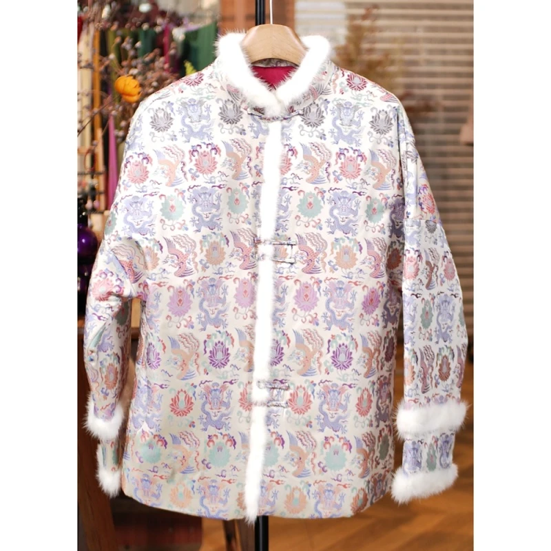 【玉溪非遗】  气质桑蚕丝宋锦棉服外套   XA6017