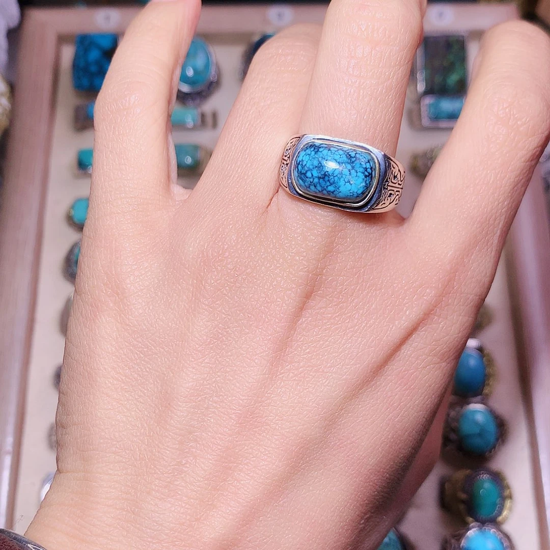 ****.绿松石银S925镶嵌挂件