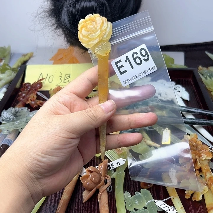 蛇纹石玉发饰合金海*