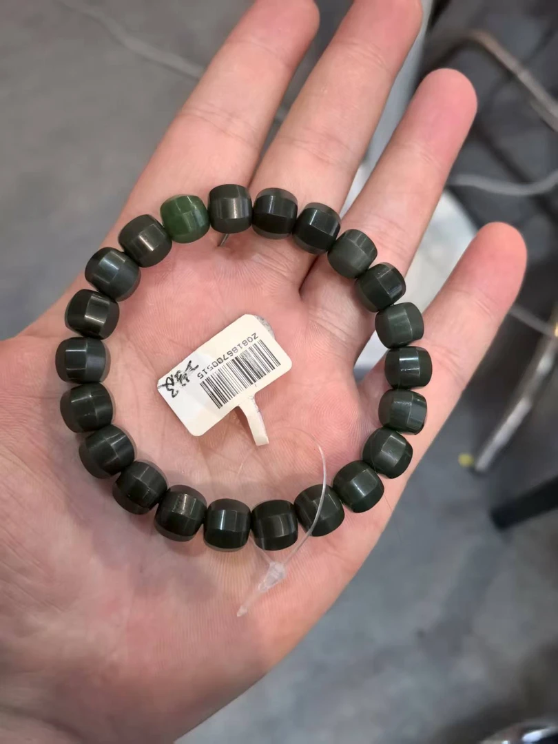 【吉玉专属】新疆和田玉青玉手串9x10mm