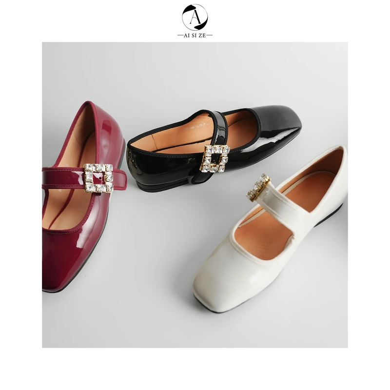 跟高1.5/34-39/小个子内增高红色单鞋女真皮浅口粗跟法式玛丽珍鞋