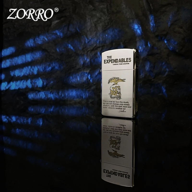 Z909白镍敢死队纤巧窄机打火机 P