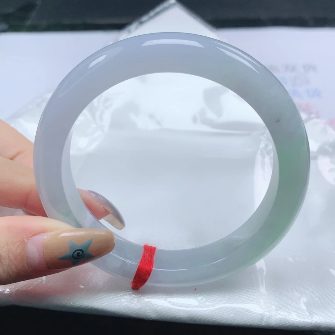 翡翠未镶嵌手镯翡翠57.8冰胶润春彩正圈