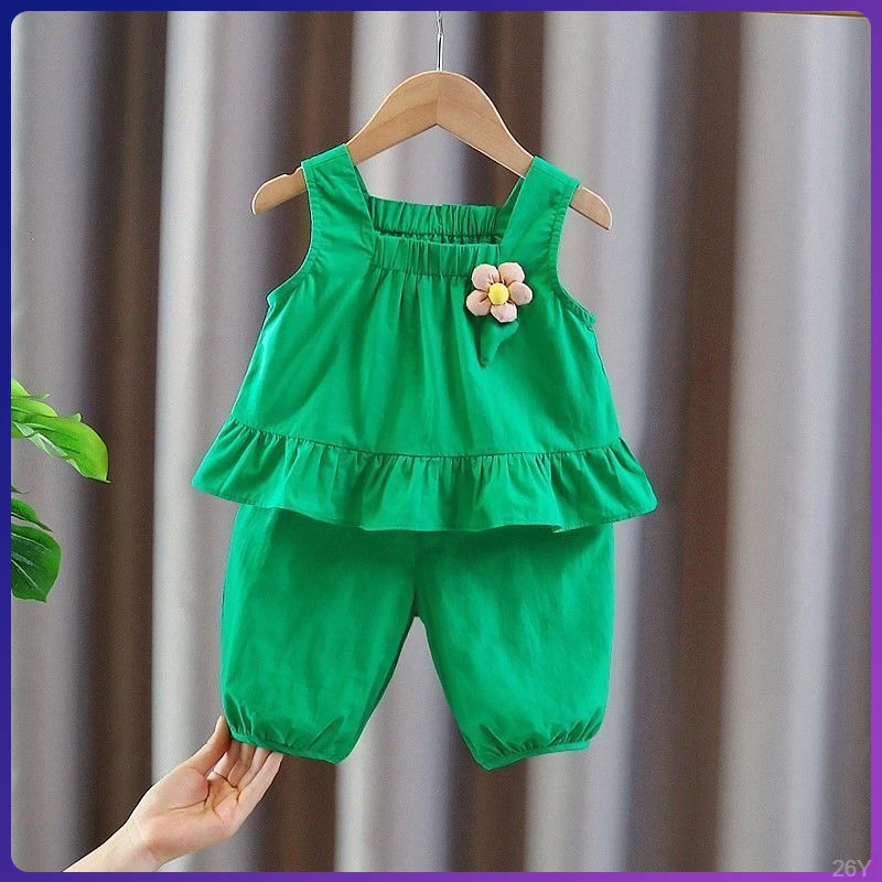 潮款3岁女童套装女小童夏装套装女童夏季短袖套装女童套装2025新