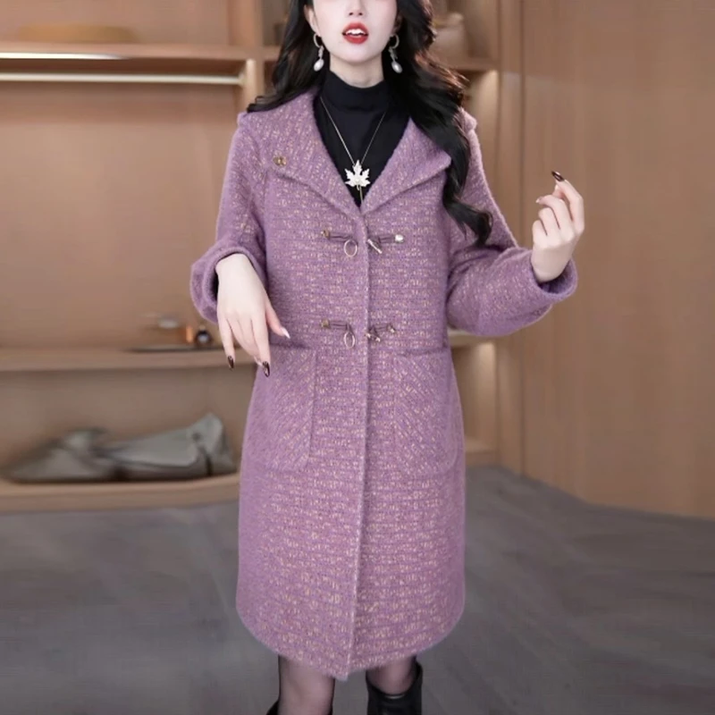 气质中长款洋气女装毛呢外套爆款冬季2025新款高级感显瘦高档大衣