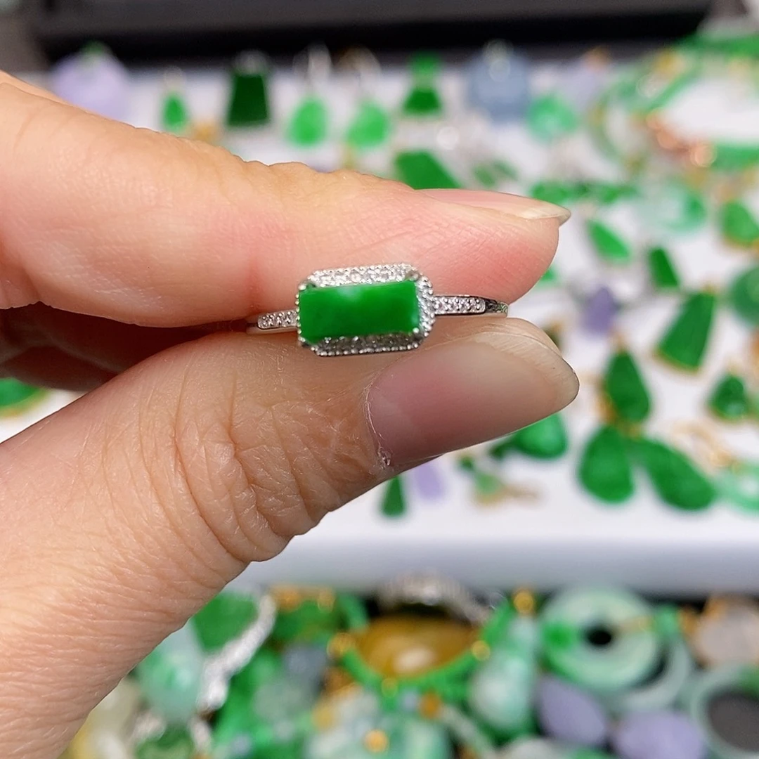 吊坠(不含链)银S925镶嵌翡翠