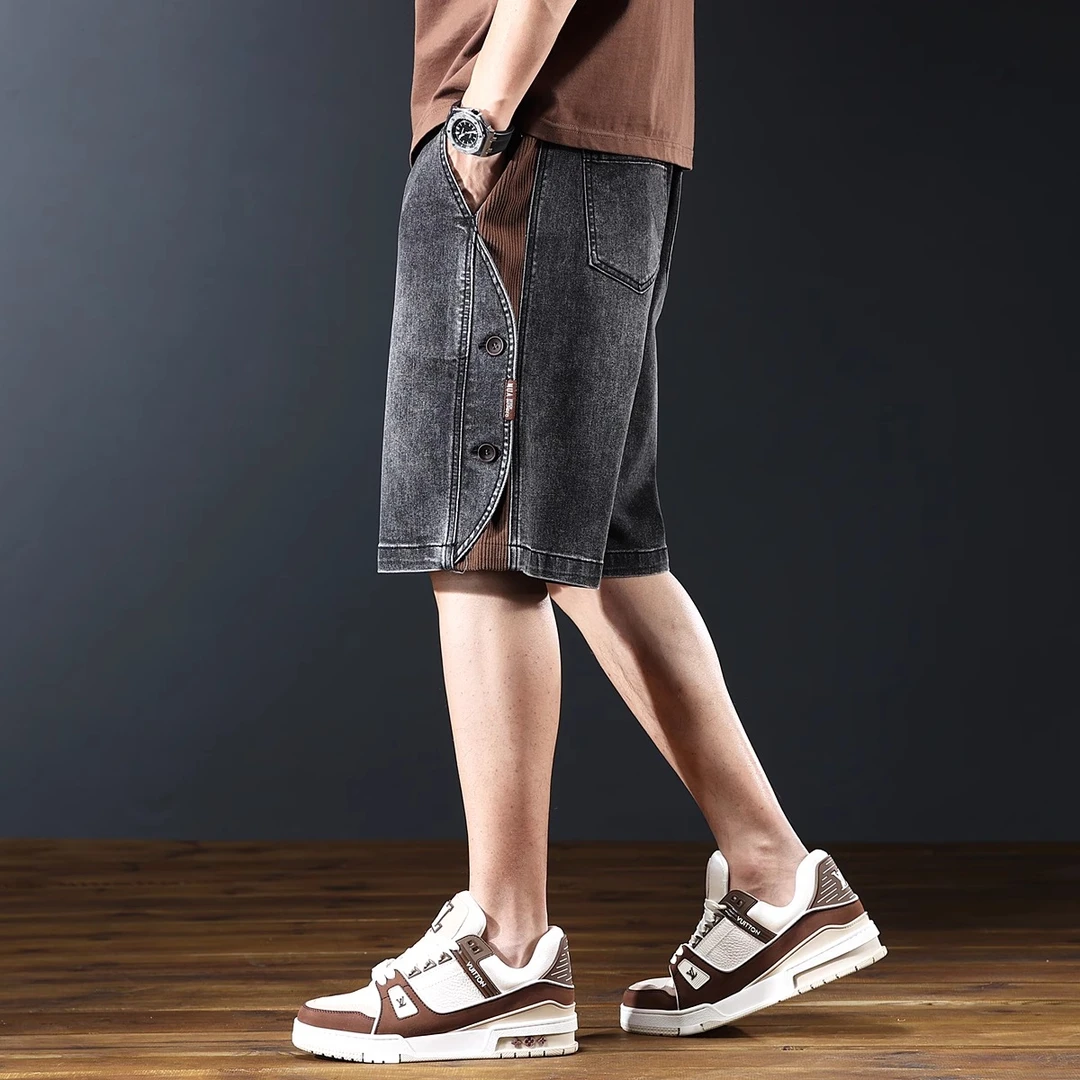 MR.MUDI/穆迪先生高端潮牌牛仔短裤男夏季新款宽松直筒五分裤中裤