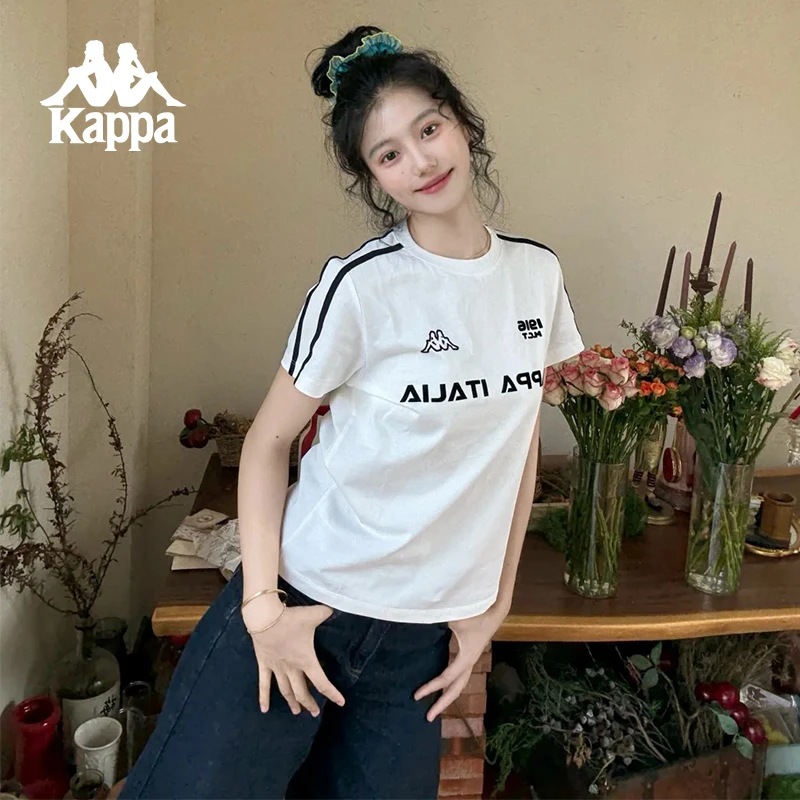 Kappa/卡帕纯棉运动T恤休闲时尚夏季宽松圆领户外半袖