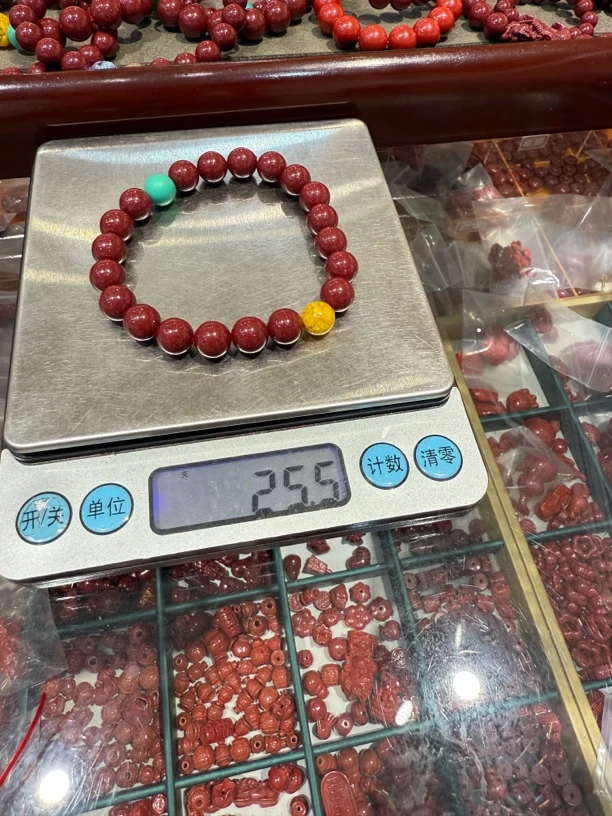 含辰砂工艺品天然辰砂朱砂手串25.5克