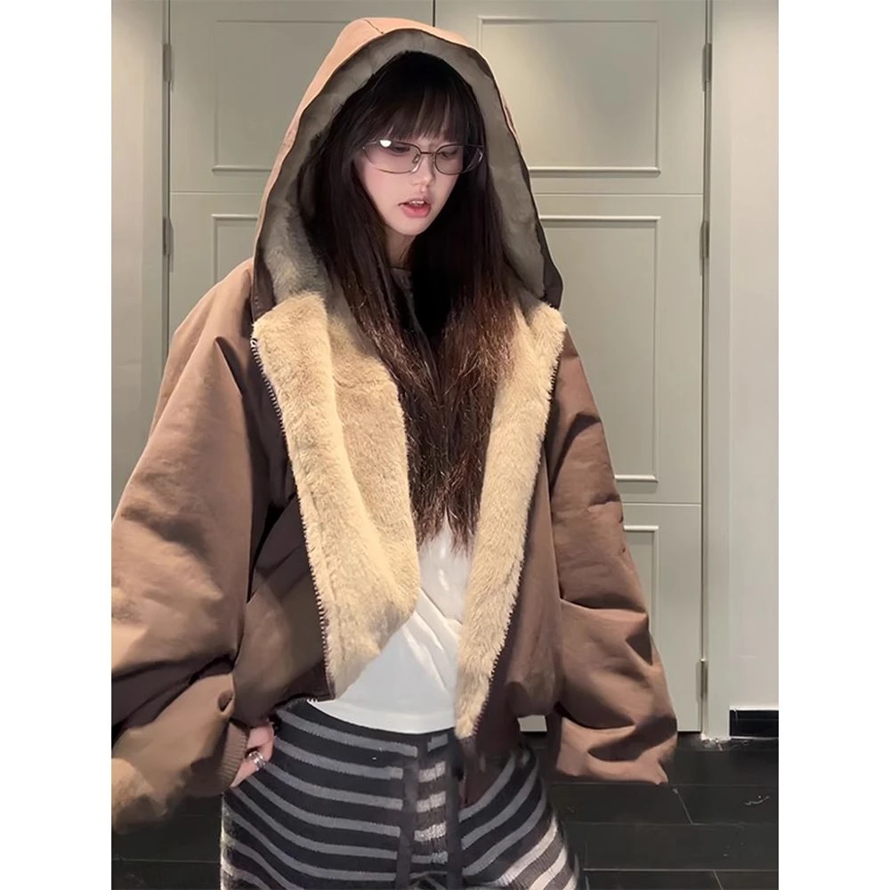 彷貂毛座山雕棉服cleanfit男款冬季加厚保暖棉衣外套重磅帆布夹克