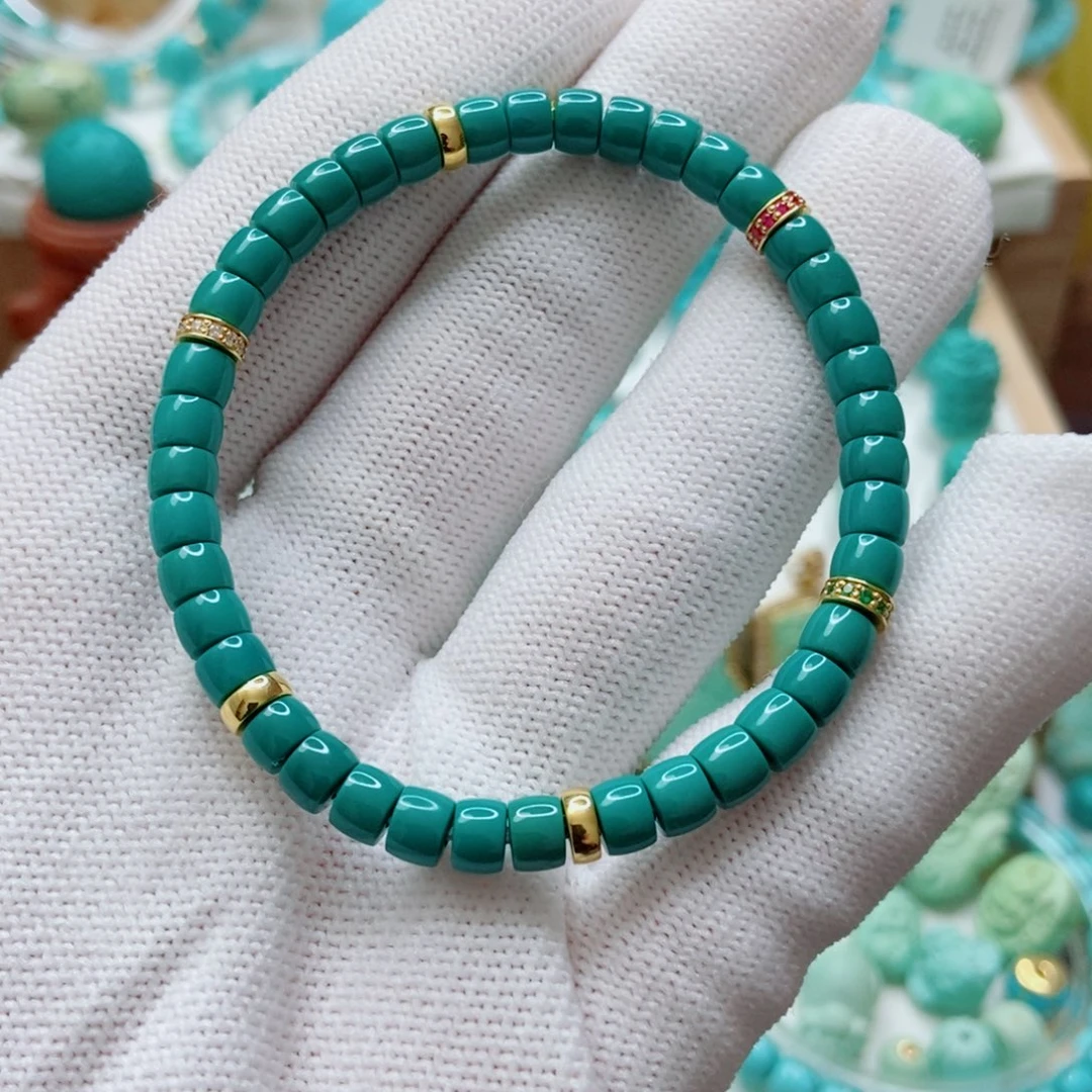 绿松石未镶嵌直切手串5mm