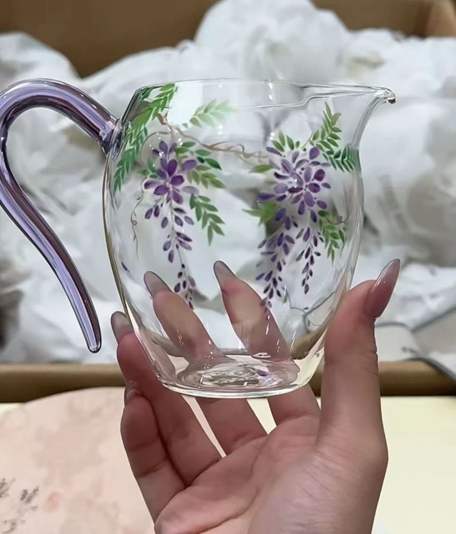 禾墨 金标高货 手绘清雅紫藤花茶海 公道杯大号茶海