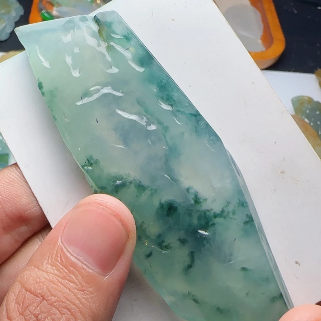 定制翡翠未镶嵌爬****鱼包工