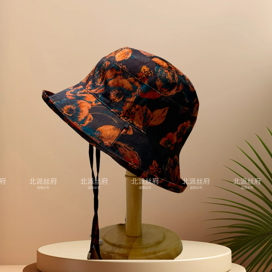 【赫本帽-木槿花卉】双面双戴时尚出行大帽檐防晒54-62可调节全包