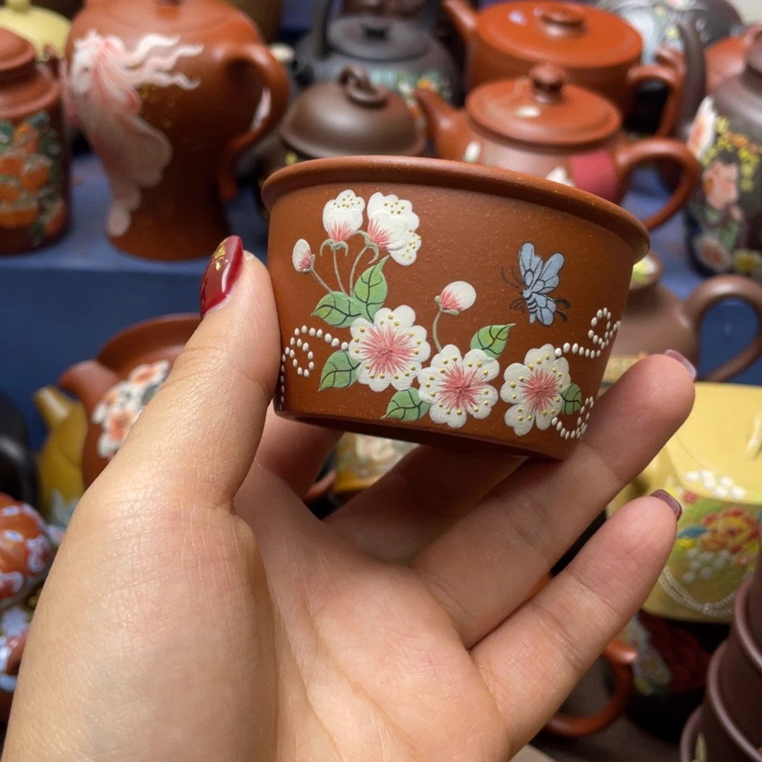 茶杯红泥紫砂主人杯70c