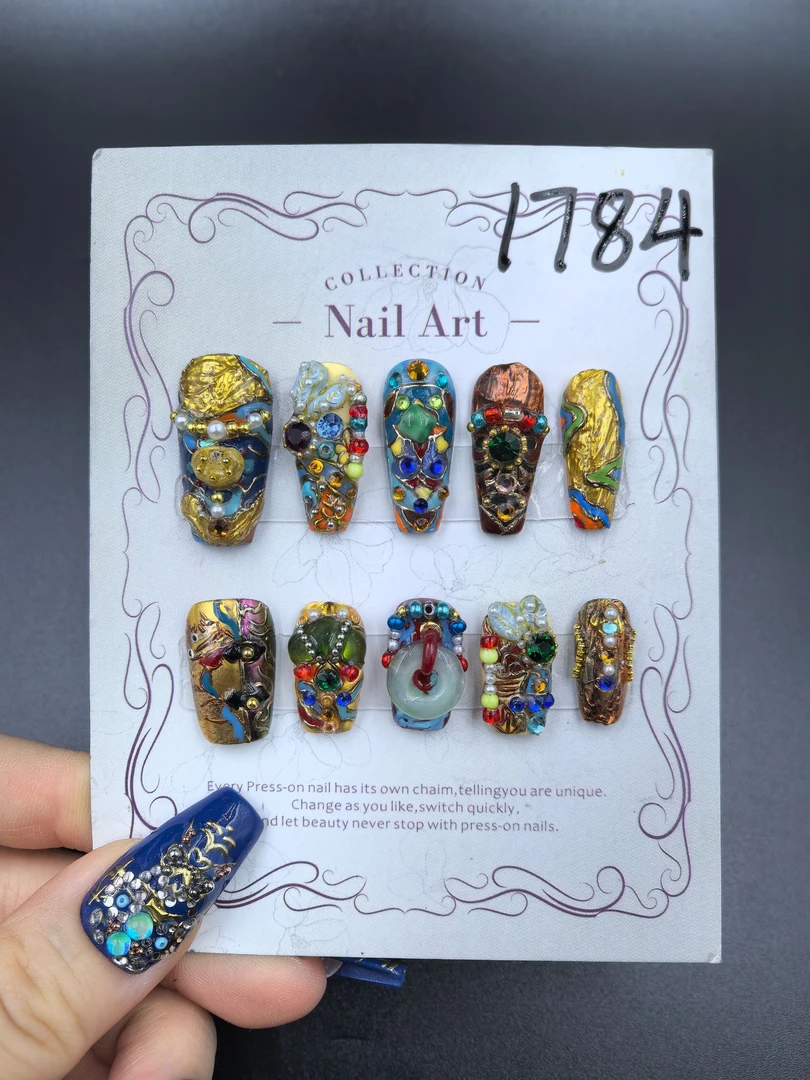 安夏 金玉满堂 长梯 全手工穿戴甲贴片奢华重工私定款