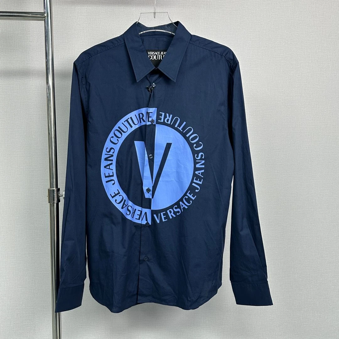 全新未使用 VERSACE/范思哲 Jeans范思哲男士蓝色长袖衬衫 149381