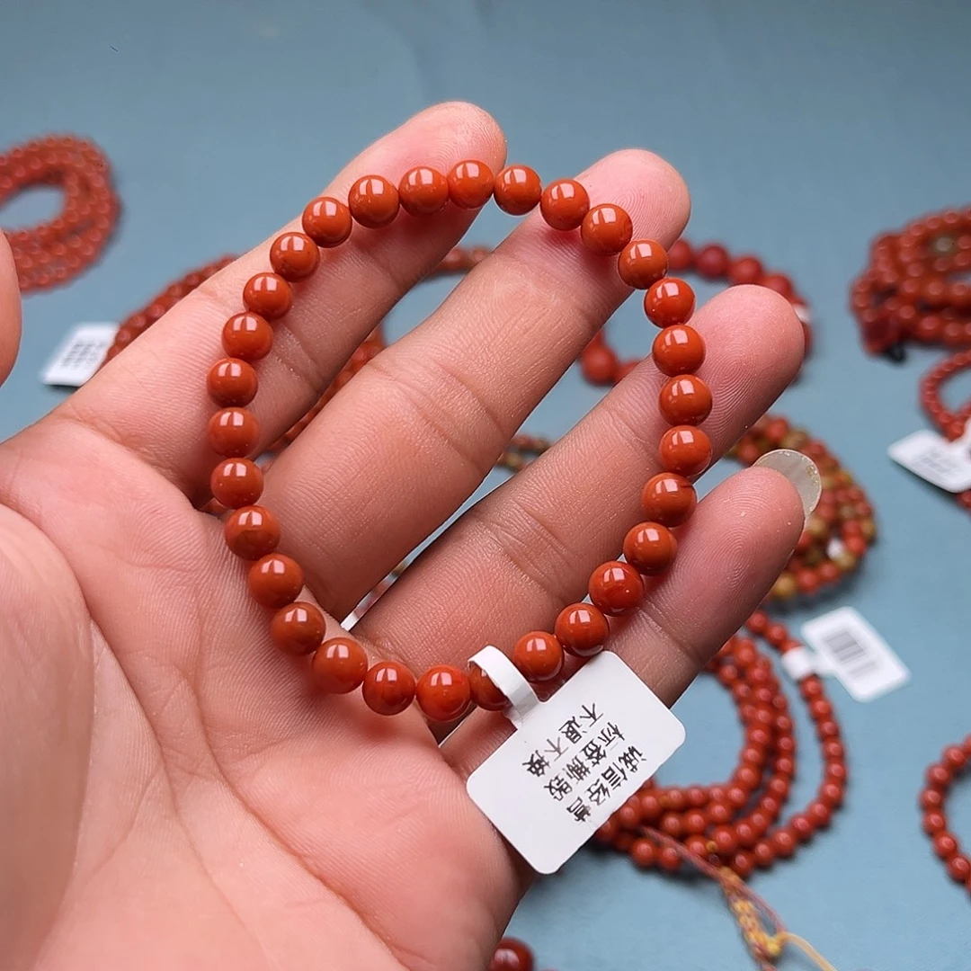 手链未镶嵌南红玛瑙柿子红卡6 +