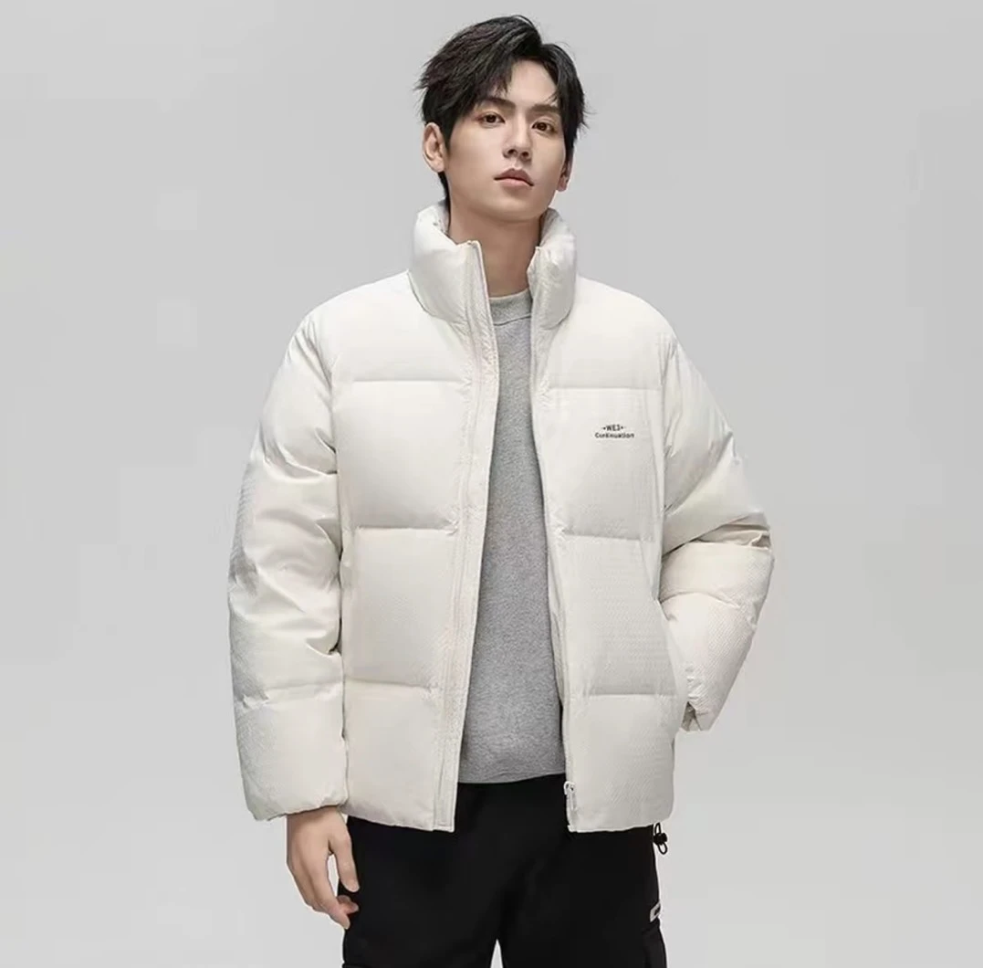 7117白-【国标羽绒服】硬壳寒冬男女同款时尚休闲系列外套