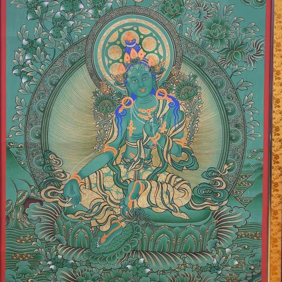 丁***车吊坠绿度母60*40绿唐