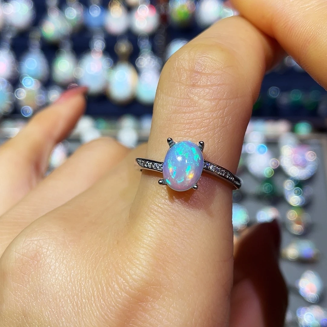 欧泊银S925镶嵌戒指