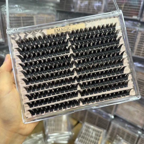 EMAGIC无胶水D46 18方假睫毛自然卷分段式适合新手14-15-16mm