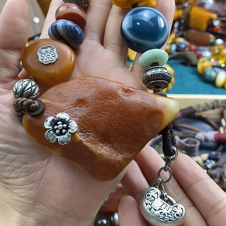 蜜蜡未镶嵌项链项链