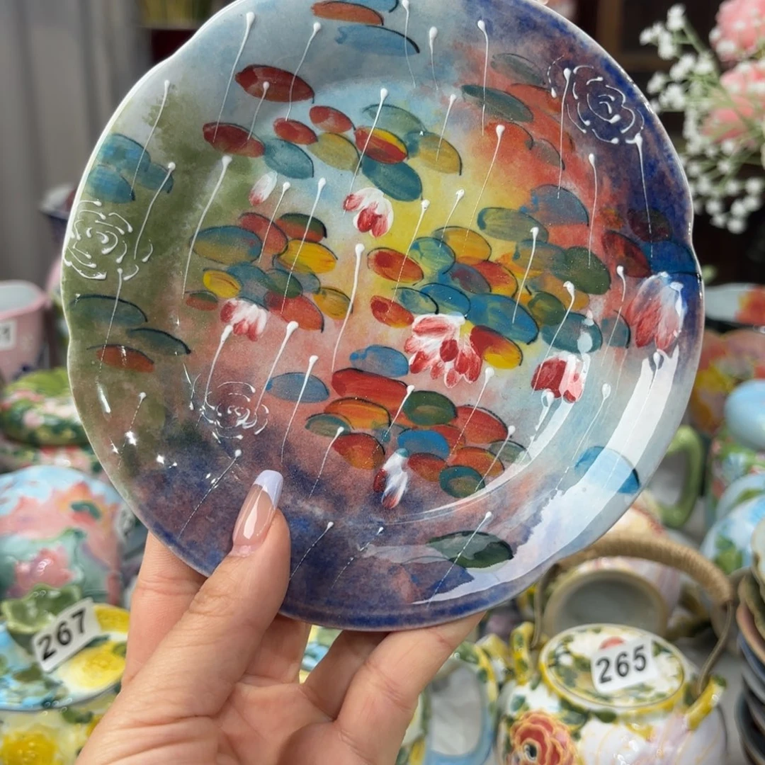 瓷片景德镇手绘高温釉下彩陶瓷茶具