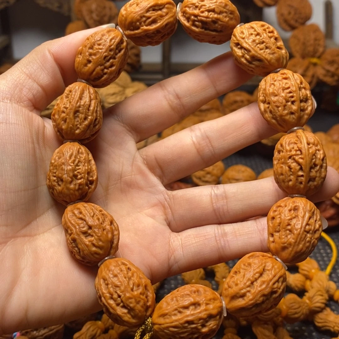 文玩核桃手串小密纹八棱手串